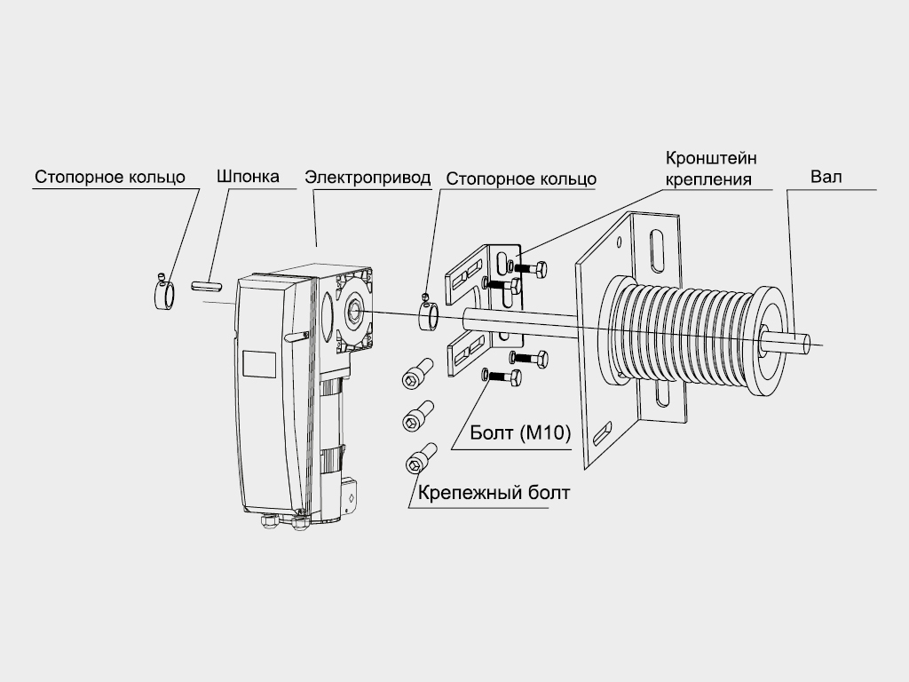 Montaż napędu do bram przemysłowych segmentowych SHAFT-50EN