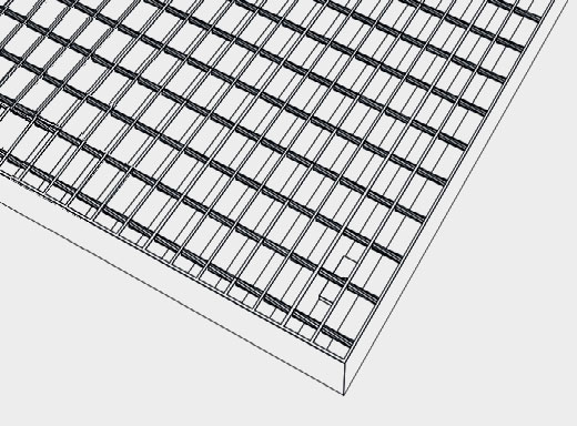 Kratki jezdne, które mają powłokę cynkową, wykonywane są na podstawie stalowych taśm nośnych o wymiarach 30 × 3 mm, z żebrami skręconego pręta kwadratowego 5 mm, umieszczonymi poprzecznie. Kratki jezdne, które mają powłokę cynkową, wykonywane są na podstawie stalowych taśm nośnych o wymiarach 30 × 3 mm, z żebrami skręconego pręta kwadratowego 5 mm, umieszczonymi poprzecznie.